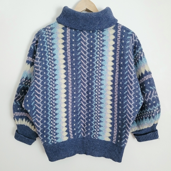 Vintage Fairisle Shetland Wool Dolman Sweater - S - Picture 5 of 11